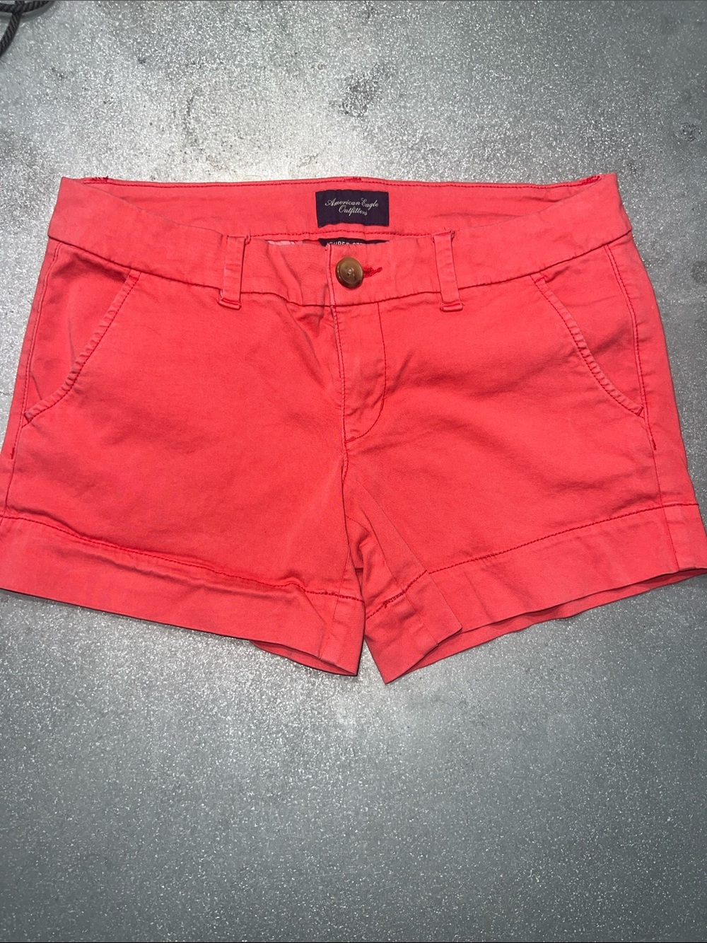 American Eagle  Coral low-Rise Twill Midi Shorts 4.5in. inseam